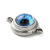 304 Stainless Steel & Acrylic Blue Evil Eye Connector Charms LS-STAS-M091-01P-2