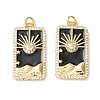 Rack Plating Brass Micro Pave Clear Cubic Zirconia Pendants KK-D073-24G-01-1