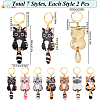 1 Set Cat Shape Alloy Enamel Pendant Locking Stitch Markers HJEW-SC0001-63-2