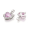 Brass Micro Pave Cubic Zirconia Pendants KK-T072-54P-2
