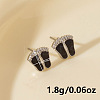 304 Stainless Steel Exaggerated Footprint Stud Earrings BU6703-1-2