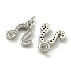 Rack Plating Brass Micro Pave Cubic Zirconia Pendants KK-K386-02D-P-2