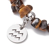 Natural Tiger Eye Chip Beaded Stretch Bracelets BJEW-JB11133-01-3