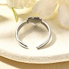 304 Stainless Steel Open Cuff Rings for Women RJEW-R010-04S-3