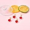 4Pcs Handmade Lampwork Strawberry Pendant Decorations HJEW-FS00041-04-9