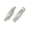 304 Stainless Steel Textured Rectangle Links Connector Charms STAS-D211-01A-P-2