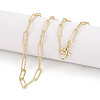 Brass Textured Paperclip Chain Necklace Making MAK-S072-03B-LG-1