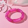 Acrylic Tube Beaded Stretch Bracelets X-BJEW-JB07774-01-3