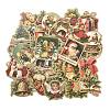 50Pcs Retro Christmas PVC Adhesive Waterproof Stickers Self-Adhesive Stickers DIY-K078-11-1