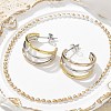 304 Stainless Steel Triple C-Shaped Stud Earrings for Women EJEW-C096-68M-02-4