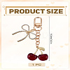 1Pc Cherry & Bowknot Alloy Resin Pendant Decorations HJEW-LP0001-75B-2