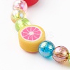 Handmade Polymer Clay Beads Stretch Bracelets for Kids BJEW-JB06326-02-4
