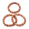 10MM Natural Sunstone Round Beaded Stretch Bracelets for Women GG-CBA3F02-11B-4