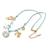 Ocean Theme Starfish Fish Turtle Shell Shape 304 Stainless Steel Pendant Necklaces LS-NJEW-D344-03G-2