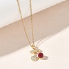 Brass & Cubic Zirconia Pendant Necklaces SA-CBA7E55-03G-01-3