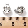 Rack Plating Alloy Rhinestone Charms PALLOY-F311-17P-01-3
