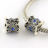 Antique Silver Plated Alloy Rhinestone Large Hole European Beads X-MPDL-R041-08B-1