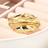 Rack Plating Brass Cuff Finger Rings for Women RJEW-C115-02G-2