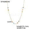 Flower 304 Stainless Steel Enamel Link Chain Necklaces STAS-OY010-10G-2