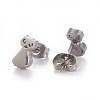 Tarnish Resistant 304 Stainless Steel Kitten Stud Earrings EJEW-F227-11P-2