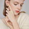 6Pcs Adjustable Brass Micro Pave Clear Cubic Zirconia Finger Ring Components ZIRC-BBC0003-43-6