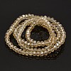 Pearl Luster Plated Faceted Rondelle Glass Beads Strands GLAA-A024C-PL05-2