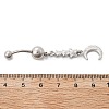 Alloy Crystal Rhinestone Dangle Curved Barbell Belly Rings LS-AJEW-R007-04P-02-5