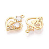 Brass Micro Pave Clear Cubic Zirconia Pendants KK-T077-35G-2