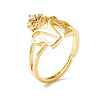 Clear Cubic Zirconia Initial Letter with Crown Adjustable Ring RJEW-M139-17M-1