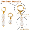 2 Pairs 2 Styles Natural Cultured Freshwater Pearl Teardrop Hoop Earrings EJEW-HS00007-4