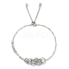 Natural Lapis Lazuli Bullet Link Slider Bracelets BJEW-JB09901-03-3
