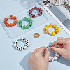 Sport Ball Wood Beaded Keychain for Women Men HJEW-NB00182-3