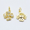 Brass Micro Pave Clear Cubic Zirconia Charms ZIRC-J040-07G-NR-2
