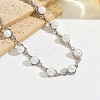 White Round Plastic Pearl Alloy Heart Link Waist Chains for Women WG65AA6-01-2