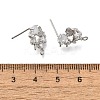 Brass with Cubic Zirconia Stud Earring Finding LS-KK-Q048-20P-3