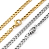 Ion Plating(IP) 304 Stainless Steel Cuban Link Chain Necklace for Men Women NJEW-C013-02G-3