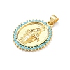 Brass Micro Pave Cubic Zirconia Pendants KK-P345-52G-02-3