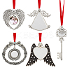 5 Sets 5 Styles Zinc Alloy Heat Transfer Sublimation Blank Pendant Decorations AJEW-GA0007-53-1