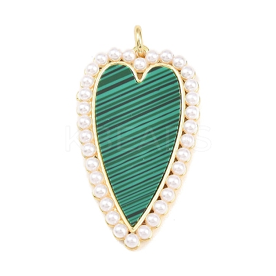 Brass with Synthetic Malachite Pendants KK-C162-004B-G-1