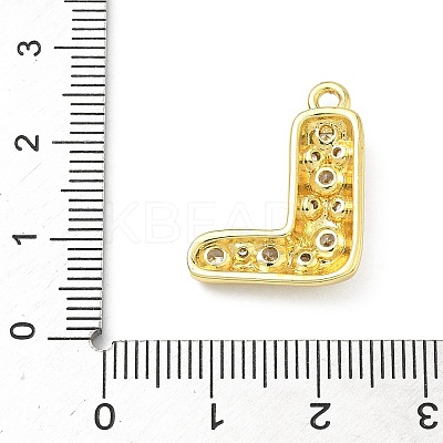 Brass Micro Pave Clear Cubic Zirconia Pendants KK-I476-02G-L-1
