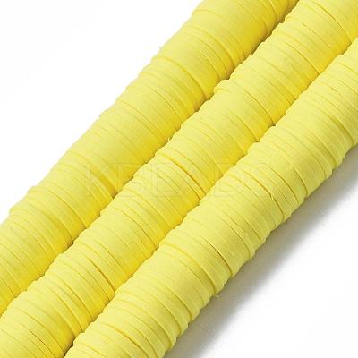Flat Round Handmade Polymer Clay Beads CLAY-R067-12mm-22-1