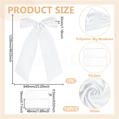 Polyester Big Bowknot for Christmas Decoration HJEW-WH0063-006B-1