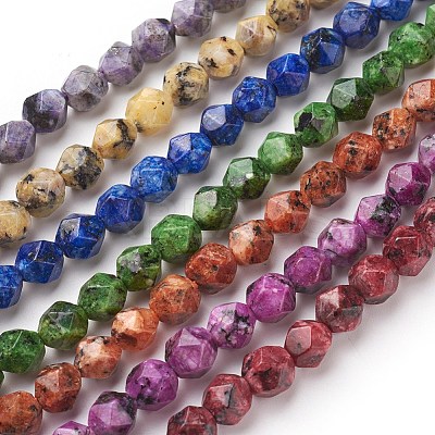 Natural Sesame Jasper/Kiwi Jasper Beads Strands G-F545-C-1