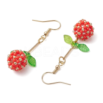 Handmade Glass Seed Beads Dangle Earrings EJEW-MZ00245-1