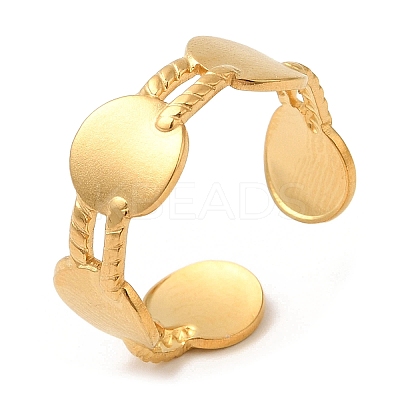 304 Stainless Steel Open Cuff Ring RJEW-K248-09G-1