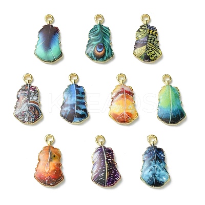 30Pcs 10 Styles Rack Plating Alloy Pendants ENAM-CJ0004-71-1