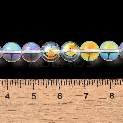 Transparent Electroplate Glass Beads Strands GLAA-T032-T8mm-C18-1