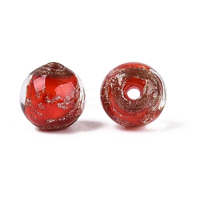 Handmade Gold Sand Lampwork Beads LAMP-N045-01B-07-1
