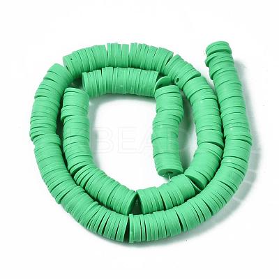 Flat Round Handmade Polymer Clay Beads CLAY-R067-10mm-06-1