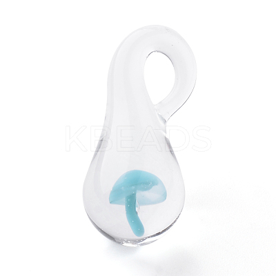 Handmade Lampwork Glass Pendants X-LAMP-Q028-12B-1